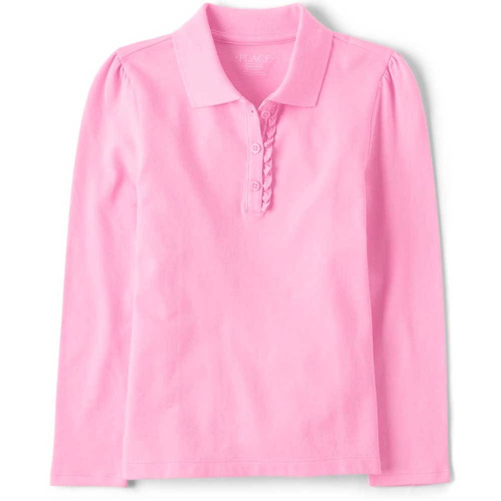 The Children’s Place
Girls Uniform Ruffle Pique Polo- Long sleeve